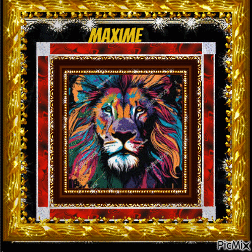 Lion coloré - GIF เคลื่อนไหวฟรี