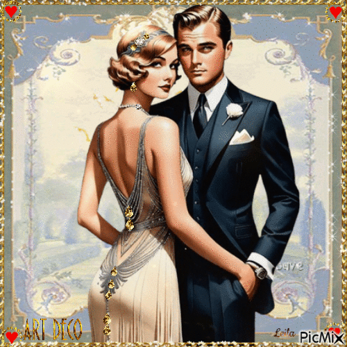 Art Deco. Couple - Δωρεάν κινούμενο GIF