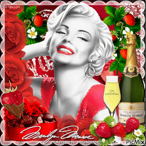 Champagne Marilyn Monroe - GIF animasi gratis