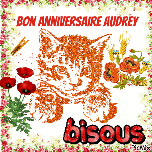 joyeux anniversaire Audrey - GIF animé gratuit