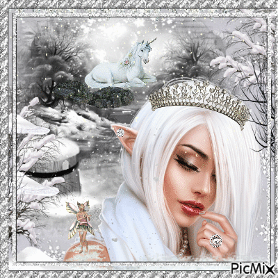 winter fairy with friends - Besplatni animirani GIF