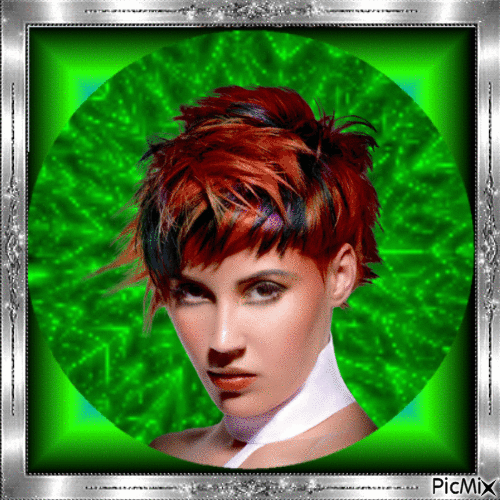 retrato de mujer con pelo corto - Безплатен анимиран GIF