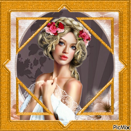 Portrait de femme avec une fleur dans les cheveux - 免费PNG