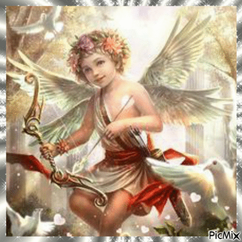 Angel Cupido vintage - GIF animasi gratis