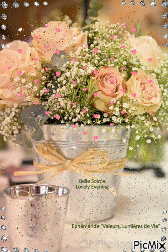 Roses du soir - Evening Roses - GIF animé gratuit