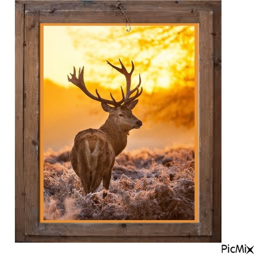 framed deer - PNG gratuit