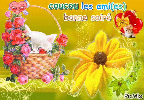coucou les ami(es) - Безплатен анимиран GIF