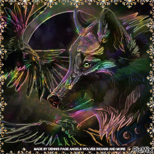 colour wolf eagle - Бесплатни анимирани ГИФ