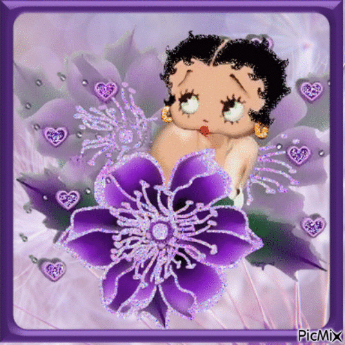 flowers for betty boop - Free animated GIF