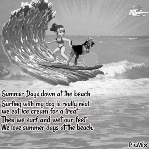 The beauty of Summer - Black and white - Free animated GIF