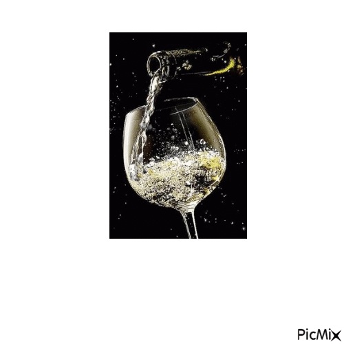 шампанское  в фужер - Безплатен анимиран GIF