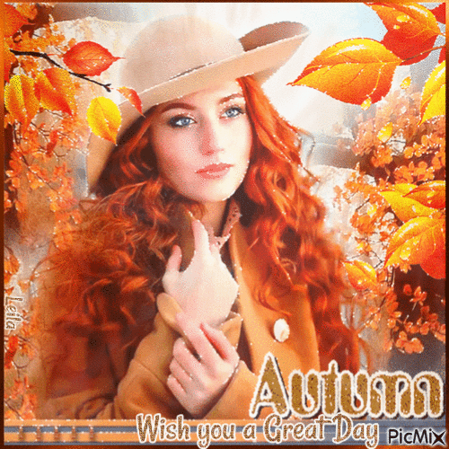 Autumn. Wish you a Great Day - GIF animasi gratis