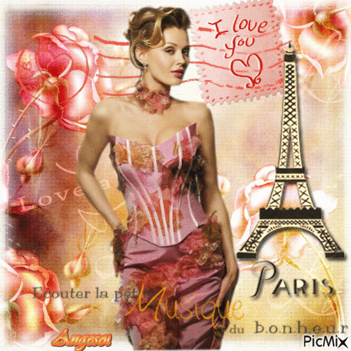Love you Paris - Besplatni animirani GIF