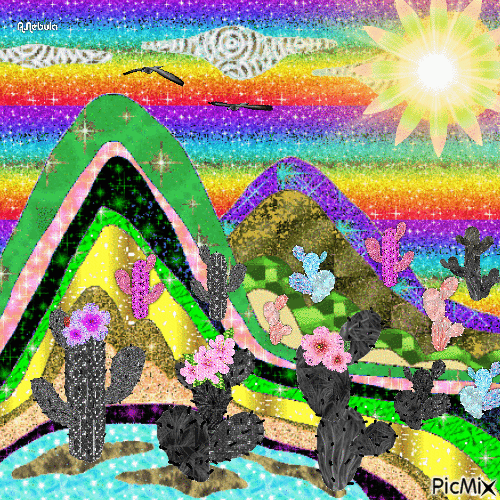 Colorful desert - Animovaný GIF zadarmo