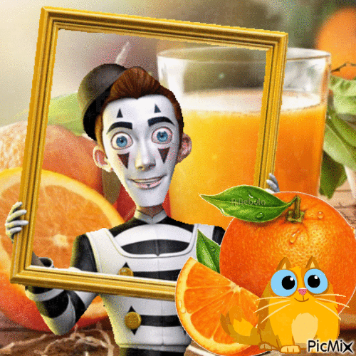 Portrait with oranges-contest - Free animated GIF