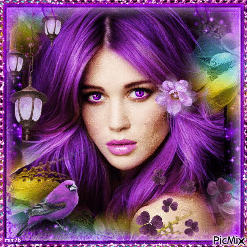 Woman purple - GIF animé gratuit