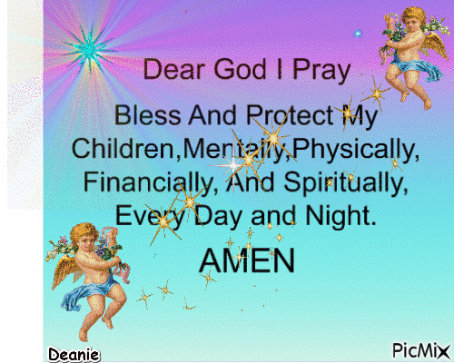 Dear God Bless & Protect My Children Prayer - Bezmaksas animēts GIF