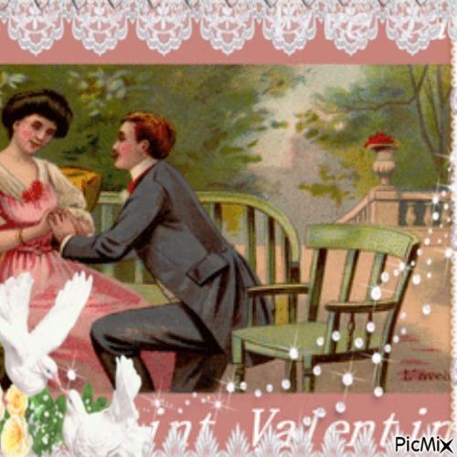 Carte de la Saint-Valentin vintage douce - nemokama png