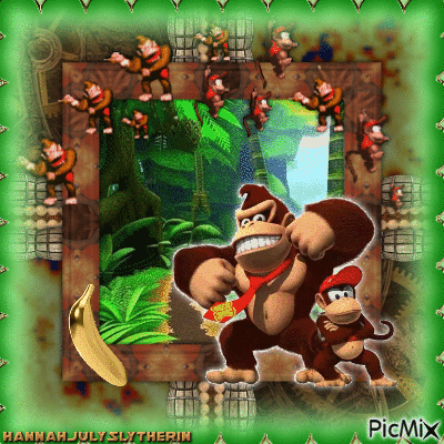 ((Donkey Kong & Diddy Kong)) - Free animated GIF
