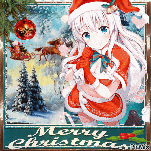 Joyeux Noël Manga - GIF animé gratuit