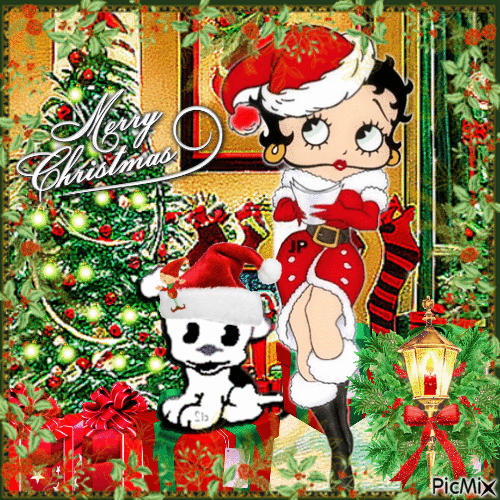Betty Boop / Joyeux Noël - Ingyenes animált GIF