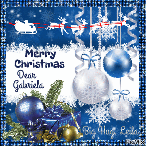 Merry Christmas, Gabriela. Big Hug - Ingyenes animált GIF