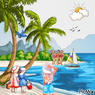 Vacaciones en la playa. - Free animated GIF
