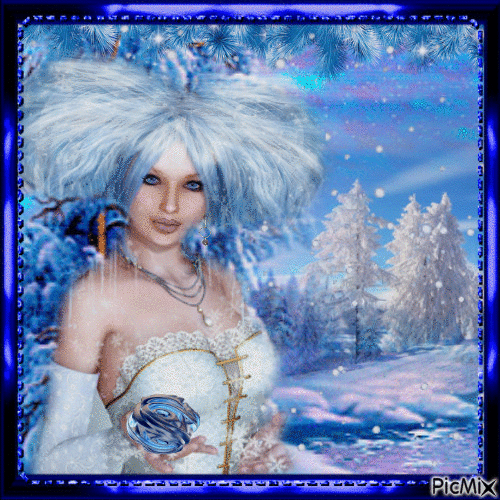 Invierno mágico en azul - Nemokamas animacinis gif