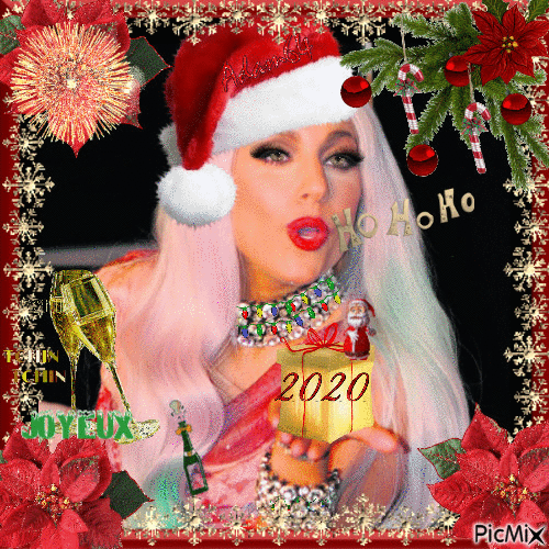 Lady Gaga en mère Noël contest - GIF เคลื่อนไหวฟรี