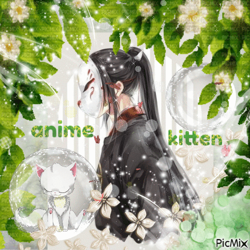 anime kitten - Бесплатный анимированный гифка