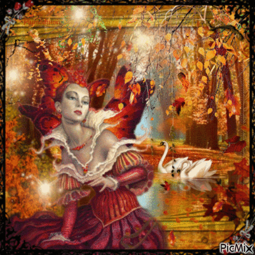 Portrait d'automne multicolore. - Animovaný GIF zadarmo