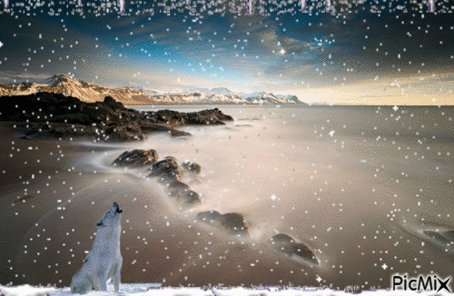 Un hiver rigoureux en Islande - GIF animé gratuit