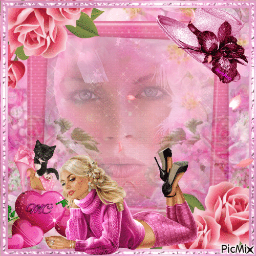 La femme en rose - 無料のアニメーション GIF