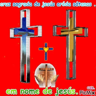cruz sagrada de jesús aréda sátanas .em nome de jesús. - GIF animé gratuit