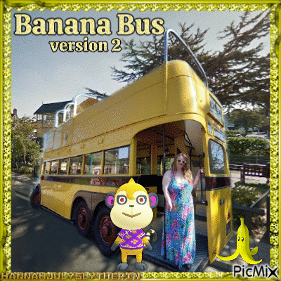 (Banana Bus v2) - Gratis animerad GIF