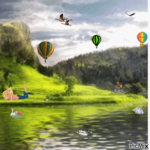 Ein Tag am See - Ingyenes animált GIF