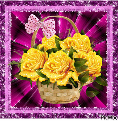 Yellow roses. - Gratis animeret GIF