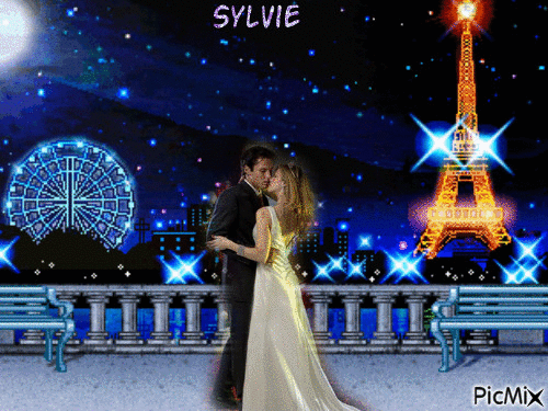 amoureux a Paris ma création Sylvie - GIF animé gratuit