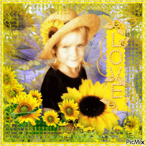 sunflower love - GIF animé gratuit