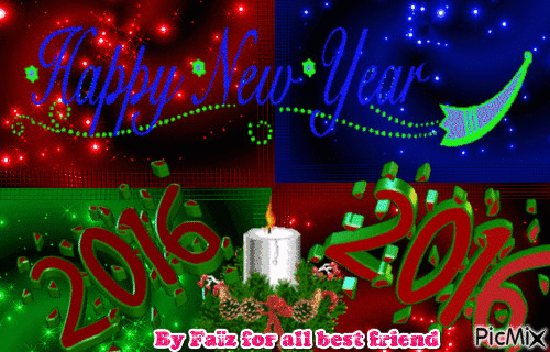Happy new year 2016 - GIF animado gratis