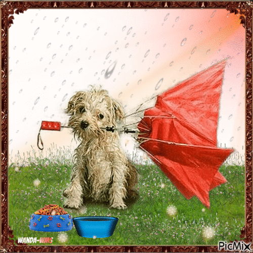 Dogs-rain-picture - Бесплатный анимированный гифка