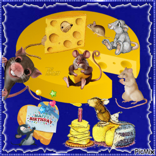 The mouse and the cheese - GIF animado grátis
