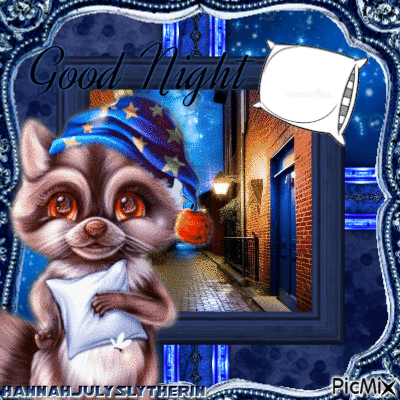 {Raccoon says Good Night} - Бесплатный анимированный гифка