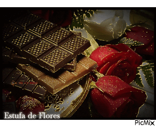 Chocolate e Rosas - Gratis geanimeerde GIF