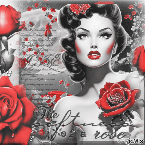 Woman rose red - 無料のアニメーション GIF