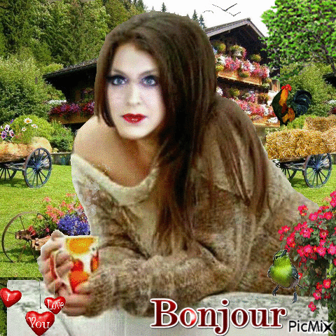 bonjour - GIF เคลื่อนไหวฟรี