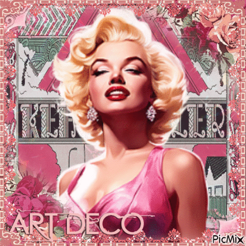 Marylin Monroe in pink dress - GIF animado gratis