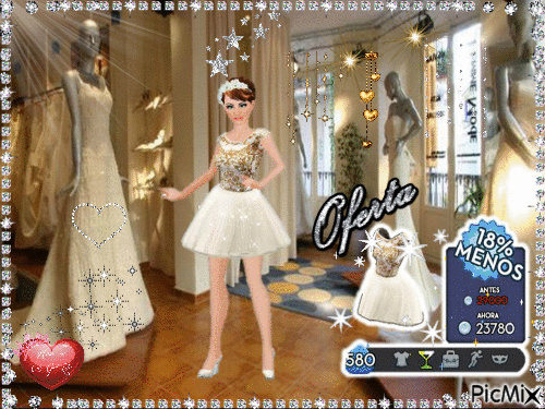 oferta vestido blanco - Darmowy animowany GIF