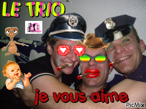 le trio - Бесплатный анимированный гифка