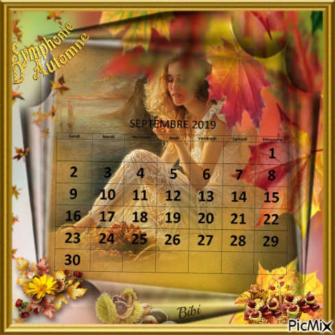 Defi calendrier septembre F.Adelette - Free PNG